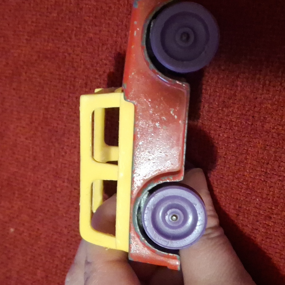 Tootsie Toy Red and Yellow Classic Toy Utility Vehicle Happy Face Collectible - Picture 6 of 10
